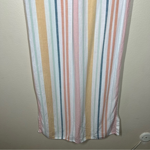 Rails Womens Suri Melon Stripe Rayon Linen Blend Midi Dress Size XS Multicolor - Picture 10 of 10